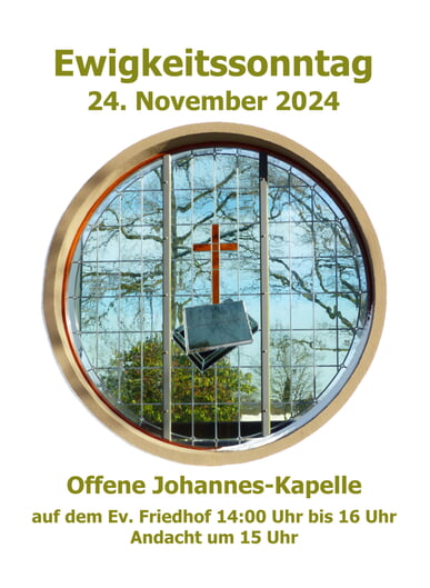 Offene Johannes-Kapelle am Ewigkeitssonntag auf dem Friedhof